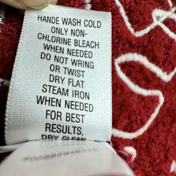 Croft & Barrow Christmas Holiday Sweater S Red Polar Bear Snowflake Silk Wool - Picture 12 of 16